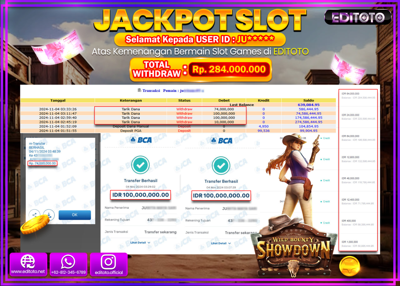 JACKPOT SLOT Wild Bounty Showdown Rp.284.000.000.,- LUNAS