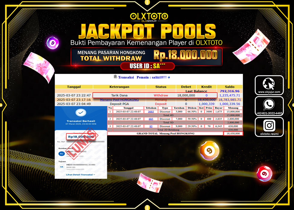OLXTOTO JACKPOT TOGEL PASARAN HONGKONG Rp.18.000.000.,- LUNAS