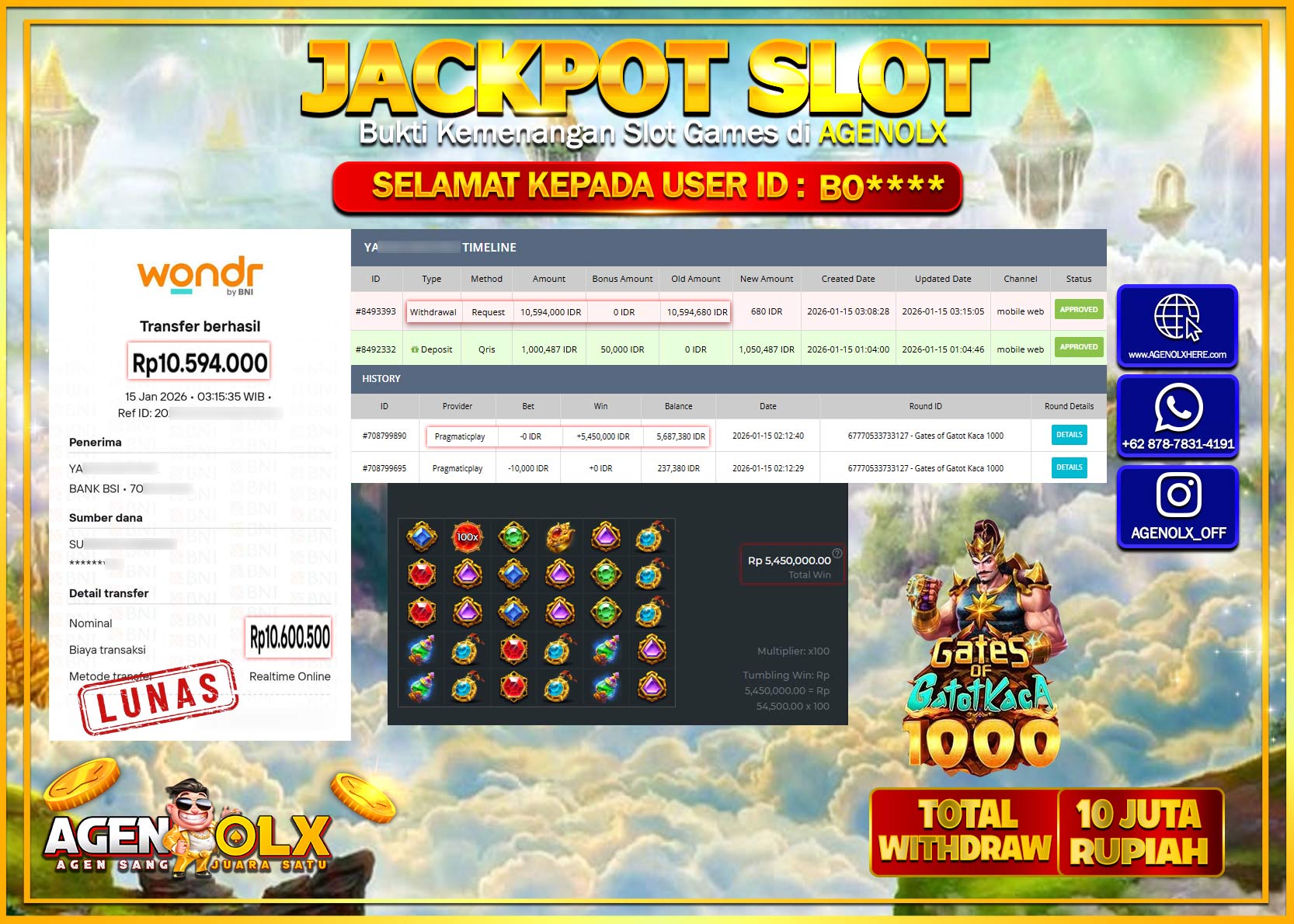 AGENOLX JACKPOT SLOT GATES OF GATOT KACA 1000   Rp 10.594.000 - LUNAS