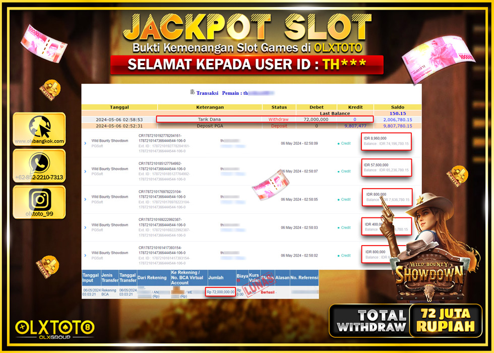 OLXTOTO JACKPOT SLOT WILD BOUNTY SHOWDOWN   Rp.72.000.000.,- LUNAS