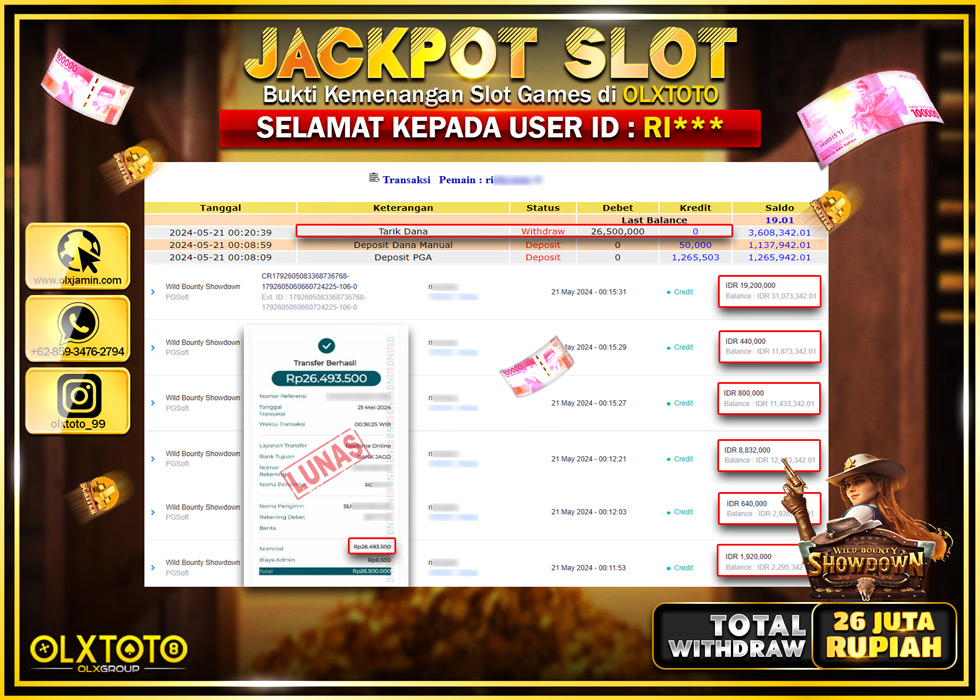 OLXTOTO JACKPOT SLOT WILD BOUNTY SHOWDOWN Rp.26.493.500.,- LUNAS