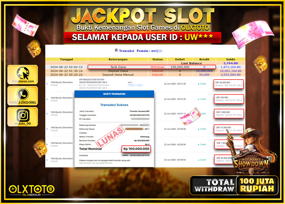 OLXTOTO JACKPOT SLOT WILD BOUNTY SHOWDOWN Rp.100.000.000.,- LUNAS