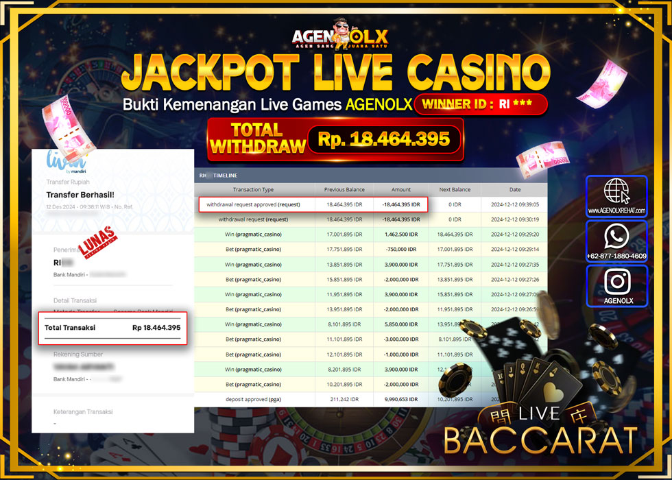 AGENOLX JACKPOT SPOORTBOOK Rp 18.464.395,- LUNAS