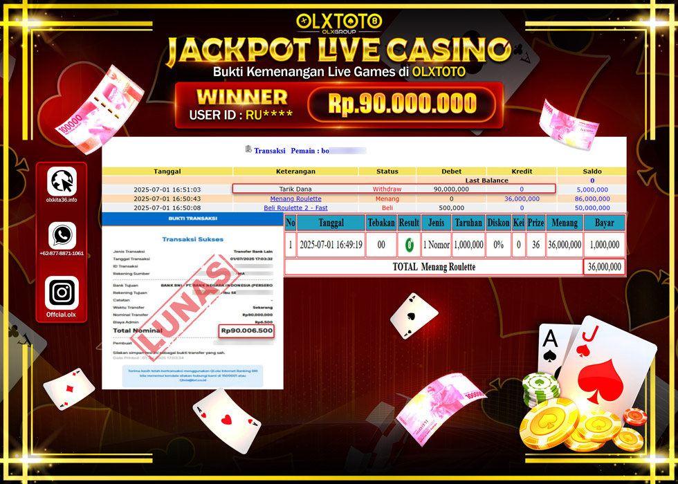 NEXTOGEL JACKPOT LIVE GAMES ROULETTE 2 - FAST GAMES Rp.90.000.000.,- LUNAS