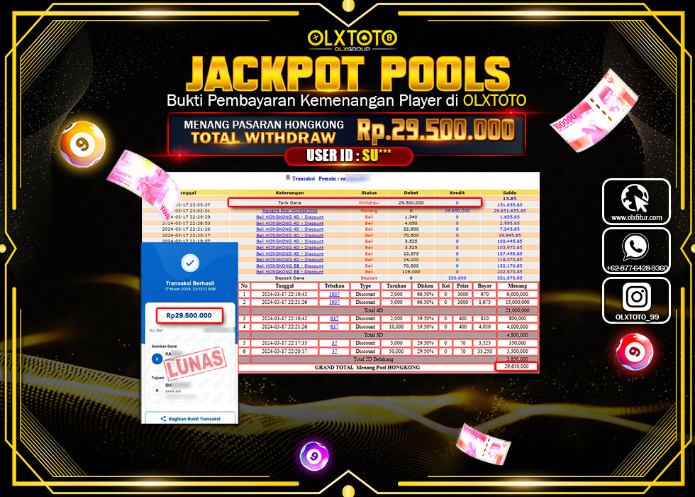 OLXTOTO JACKPOT TOGEL PASARAN HONGKONG Rp.29.500.000.,- LUNAS