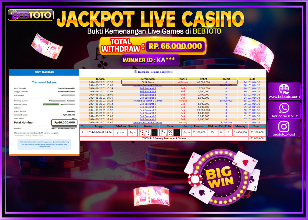 JACKPOT LIVE CASINO BEBTOTO ROULETTE Rp.66.000.000.,- LUNAS