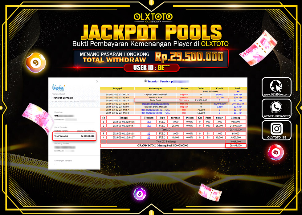 OLXTOTO JACKPOT TOGEL PASARAN HONGKONG Rp.29.500.000.,- LUNAS