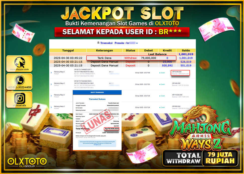 BINTANGSLOT77 JACKPOT SLOT MAHJONG WAYS 2  Rp.79.000.000.,- LUNAS